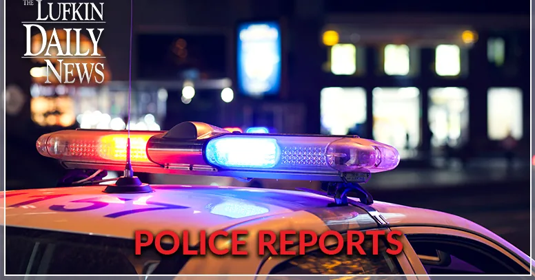 Police booking arrests summary with charges listed for Lufkin, Diboll and Angelina County agencies